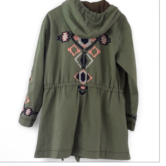Free People Embroidered Twill Parka jacket EUC - Picture 6 of 9